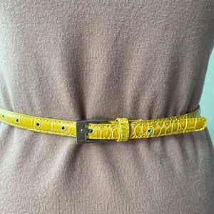 Yellow Croc-Embossed Belt 1/2” belt size small